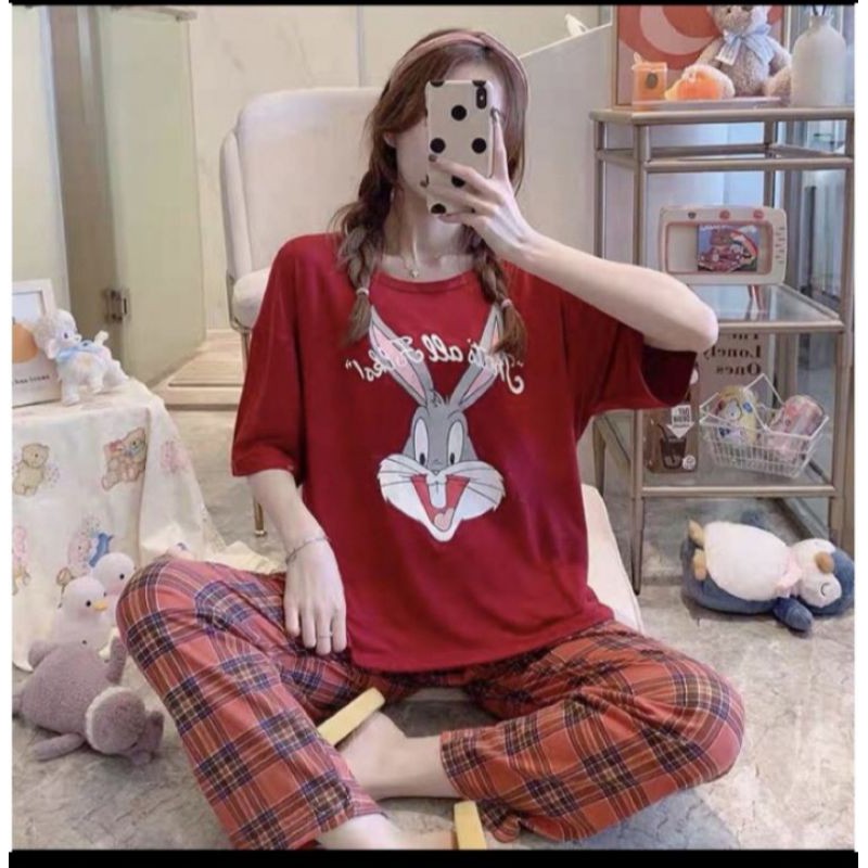 Piyama Cp import ld 100 motif Bugs Bunny