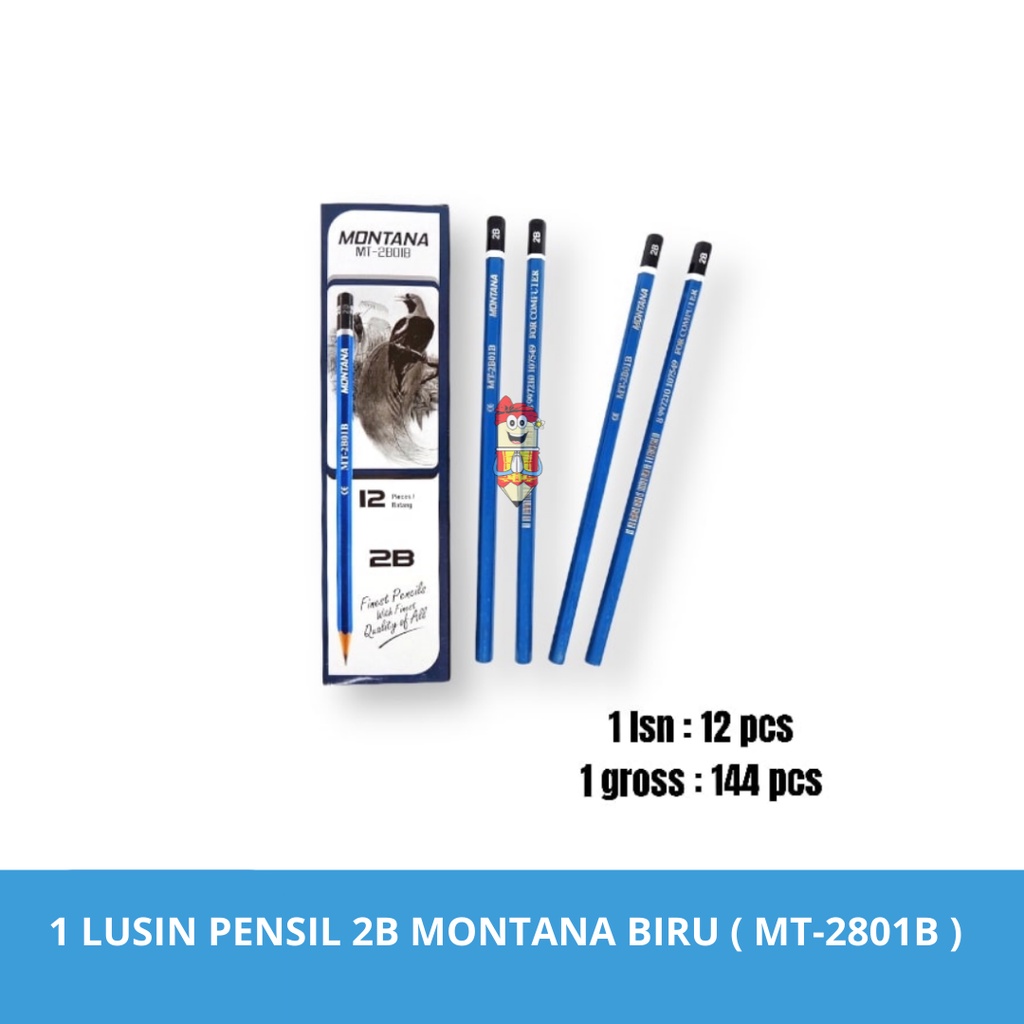 

1 Lusin Pensil 2B Montana Biru For Computer (MT-2801B)