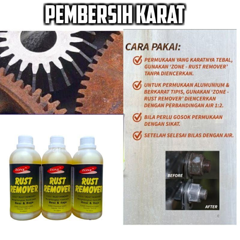 Pembersih kerak / karat membandel pada chrome / stainless / besi / keramik dll beli 2 gratis 1