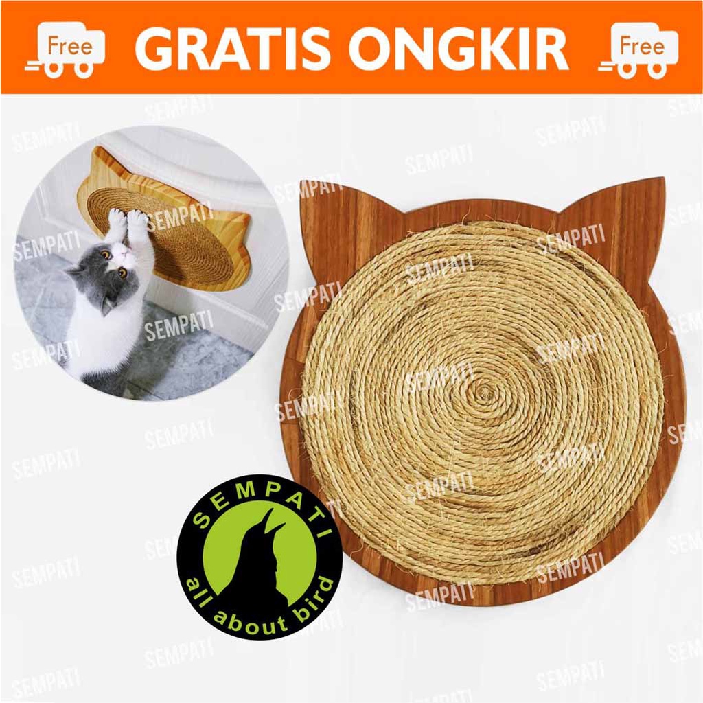 Garukan Kucing Tempel Dinding Mainan kucing Cakaran Kuku Cat Scratcher Papan Garukan Kucing Alas Pengasah Cakar Kucing Cat Portable Toys Kitten Sisal Rope Board