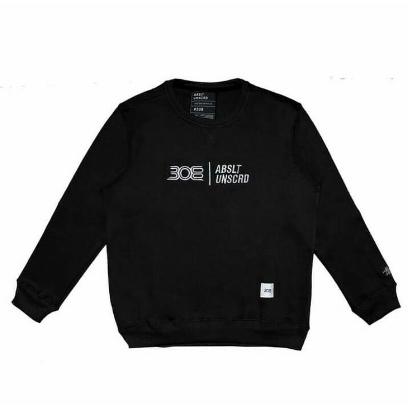 Abslt 308 Black Sweater Crewneck Unisex
