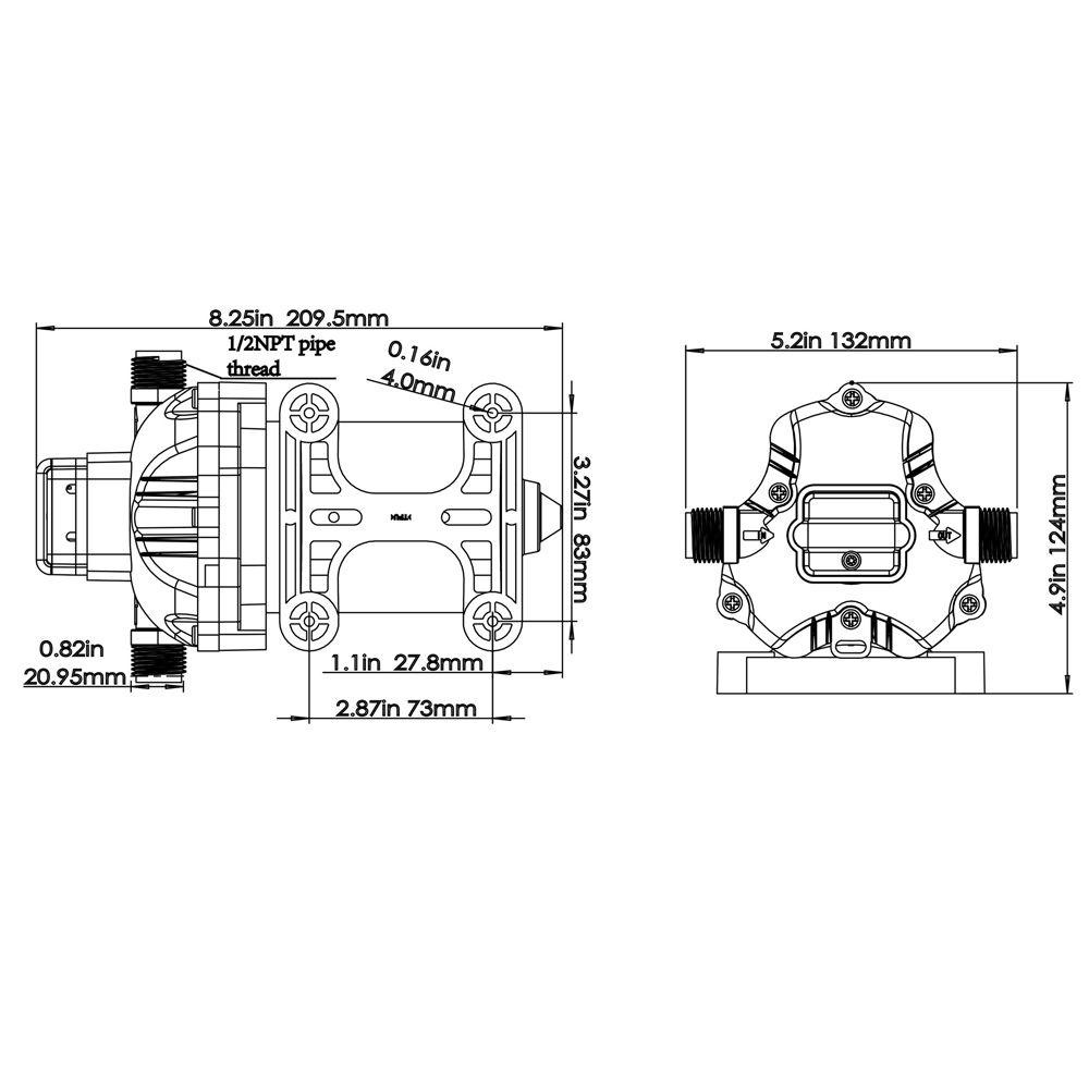 Wonder Pompa Diafragma Laut 12V Caravan Kemping Motorhome Aliran Tinggi Submersible Elektrik Yacht Whale Pompa Air