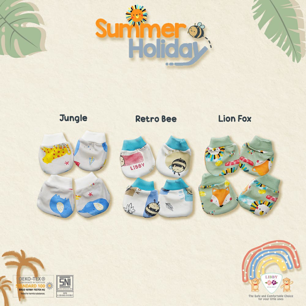 LIBBY 3 Set Sarung Tangan Kaos Kaki Rib Bayi Baby Motif LIBBY 3 Set Sarung Tangan Kaos Kaki Rib Bayi Baby Motif