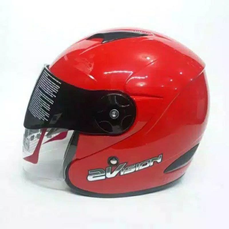 Helm Kyt 2vision solid Merah cabe Original