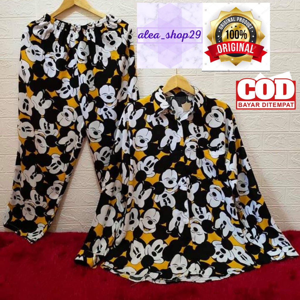 Pajamas Set Katun Rayon Premium Piyama Setcel Motif Tie Dye Shibori Pattern Baju Tidur Viscose Busui