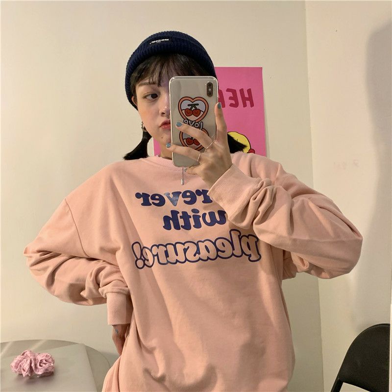 S - XXXXXL(6XL) Sweater Unisex FOREVER WITH PLEASURE Crewneck Fleece BIGSIZE Korean Style OVERSIZE Harajuku