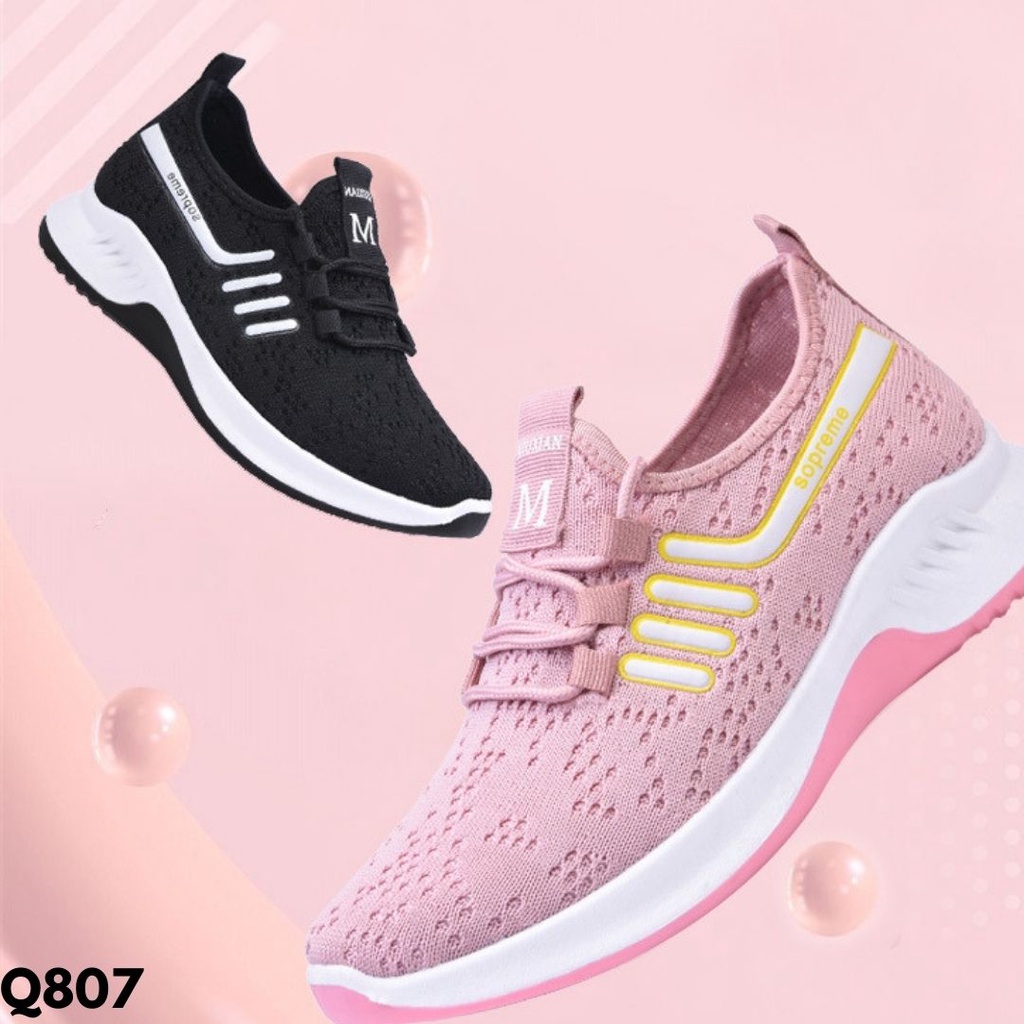 SEPATU SNEAKERS WANITA IMPORT OLAHRAGA KANVAS LEMBUT BREATHABLE KEKINIAN Q807