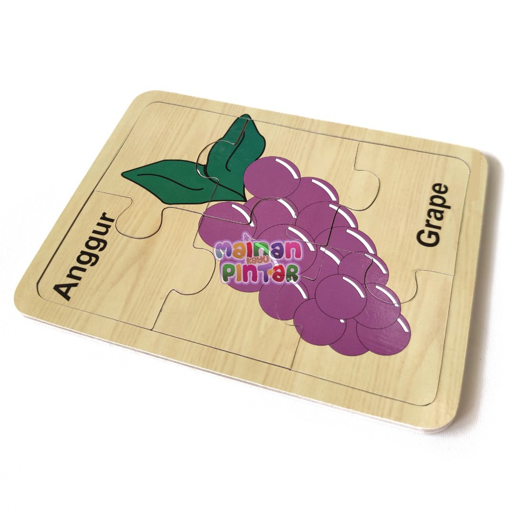 Mainan Kayu Pintar Puzzle Kayu Jigsaw Gambar Anggur SNI Murah Berkualitas Bisa COD