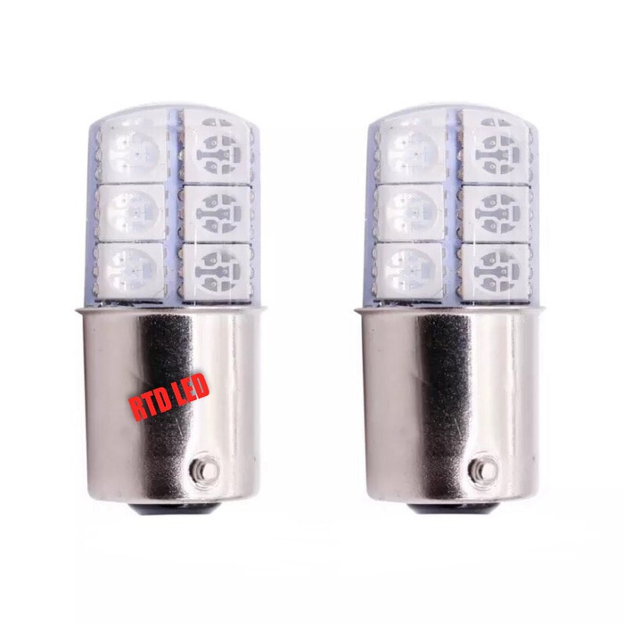 Lampu Rem Stoplamp Stopled Bayonet 1157 12 Smd 5050 2 kaki RGB R053