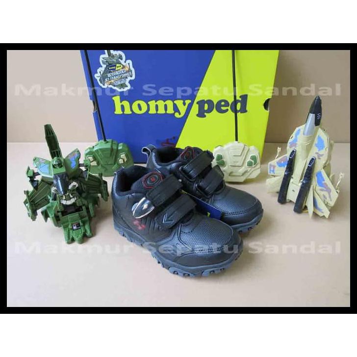 CUCI GUDANG Sepatu Sekolah Anak Homyped dan Hadiah Jet Transformer 2018 - Black
