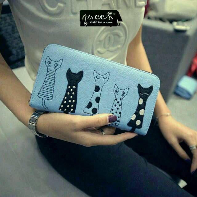 DOMPET WANITA KUCING BERJEJER - Dompet panjang wanita KOREAN FASHION WALLET