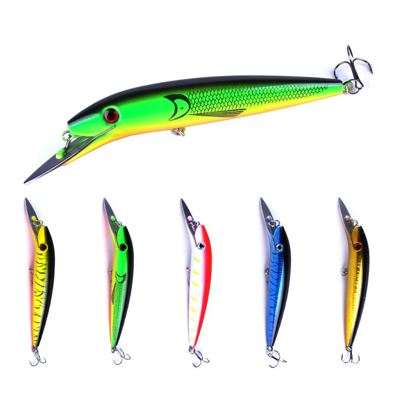 Hengjia 5pcs 19.7cm/45g Minnow Umpan Pancing Ikan Swimbait Fishing Lure metal tongue Sinking Bait