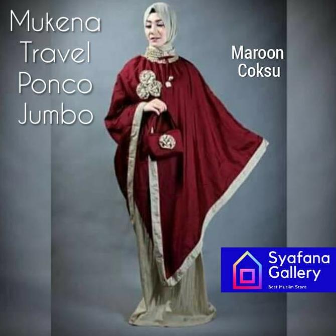 Mukena Parasut Ponco Traveling Pocong Travel Dewasa Jumbo Elegant