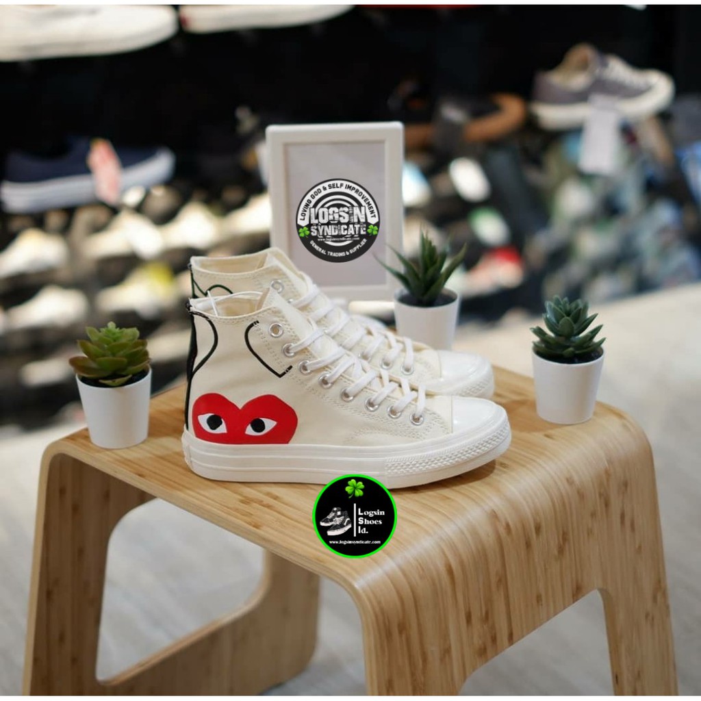 Converse CDG Hi "Milk White Black Egret"
