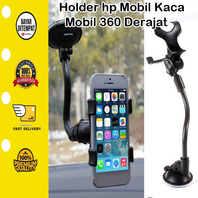 [BISA COD] Holder hp Mobil Kaca Mobil 360 Derajat Jepit 4 Cakar Tempel Kaca Dashboard Gps HP Flexible Universal Penyangga soft tube car holder universal