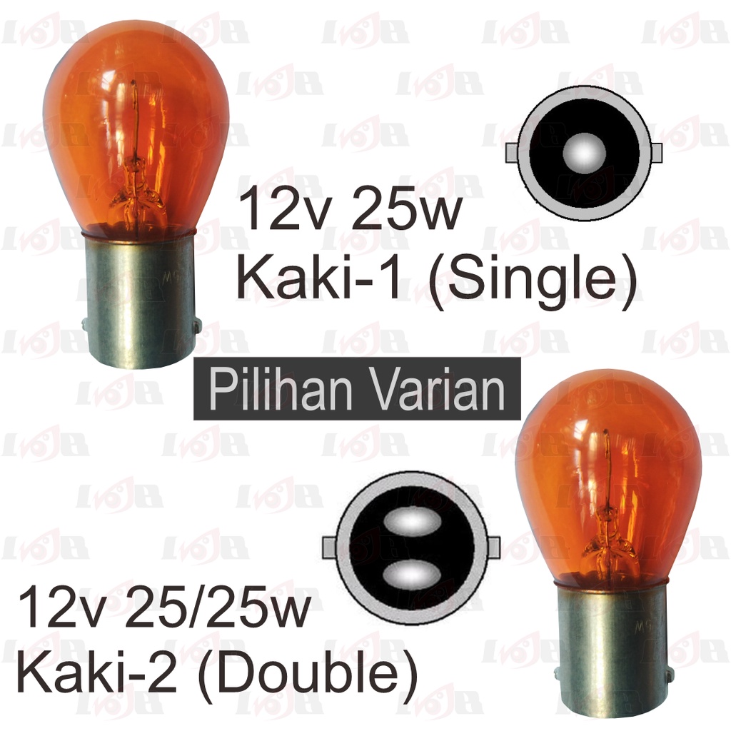S25 Autovision Amber Lampu Bohlam Sen Sein Senja Mobil 12V 25W Universal Lampu Riting
