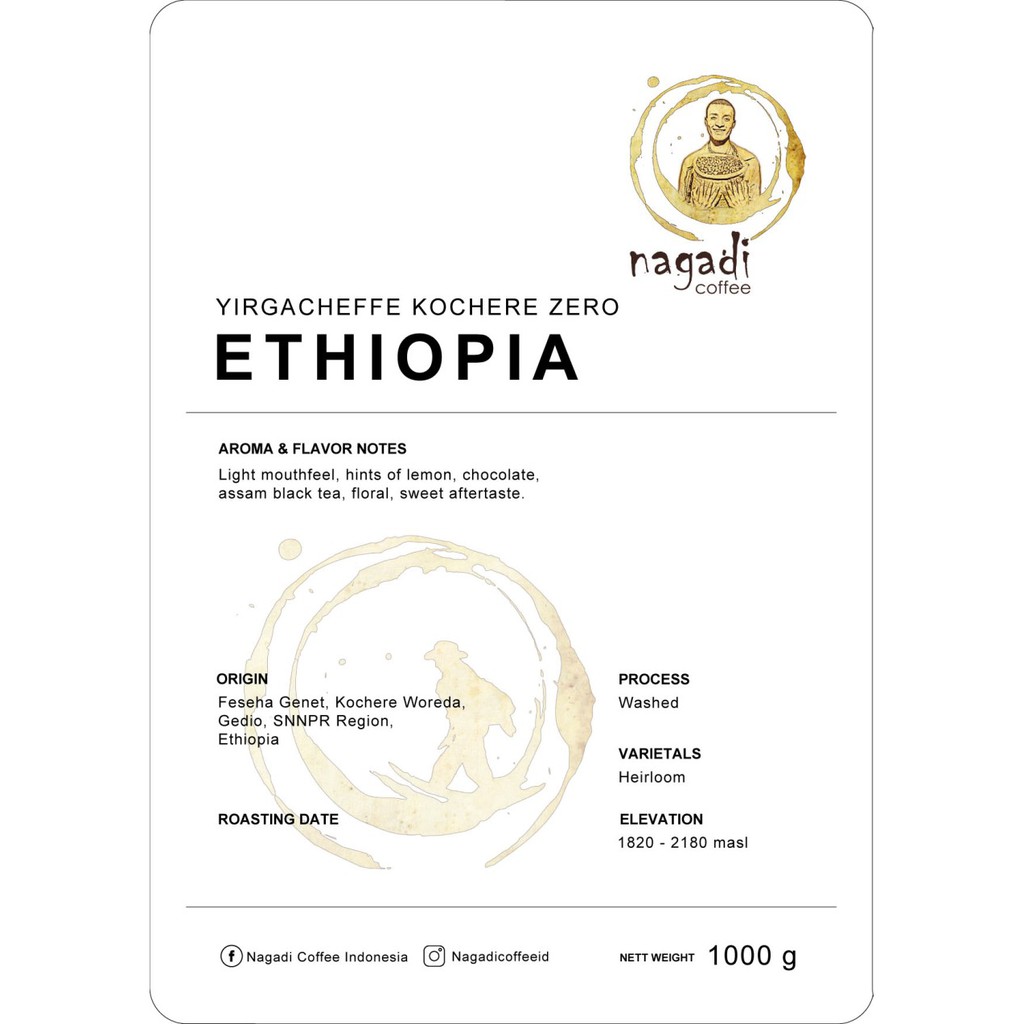 

Nagadi Coffee Bean / Biji Kopi Ethiopia Yirgacheffe Kochere Yirg-Z