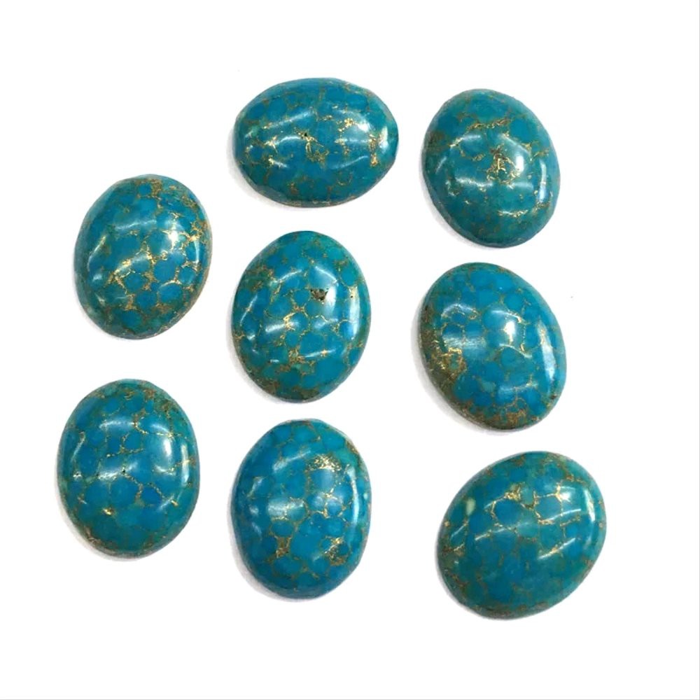 NATURAL BATU AKIK PIRUS BIRU TURQUOISE SERAT EMAS