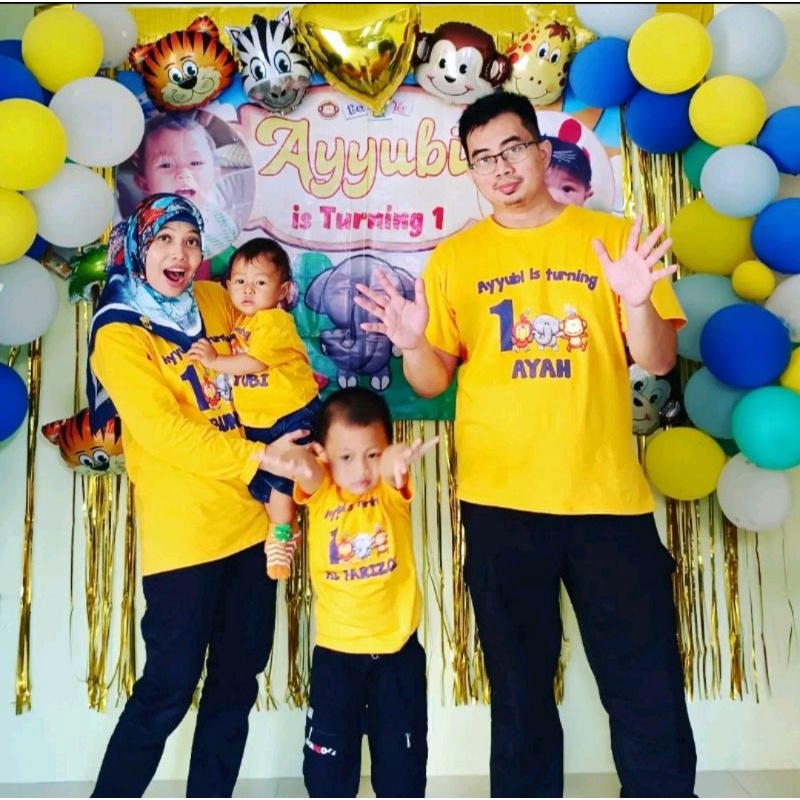 GRATIS CUSTOM NAMA/FOTO Kaos/Baju/T-Shirt Ultah/Ulang Tahun BABA LILI TATA ANIMAL BINATANG HEWAN JUN
