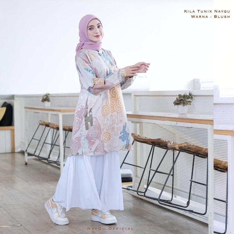 Kila Tunik Motif Bahan Maxmara Lux by Nayqu