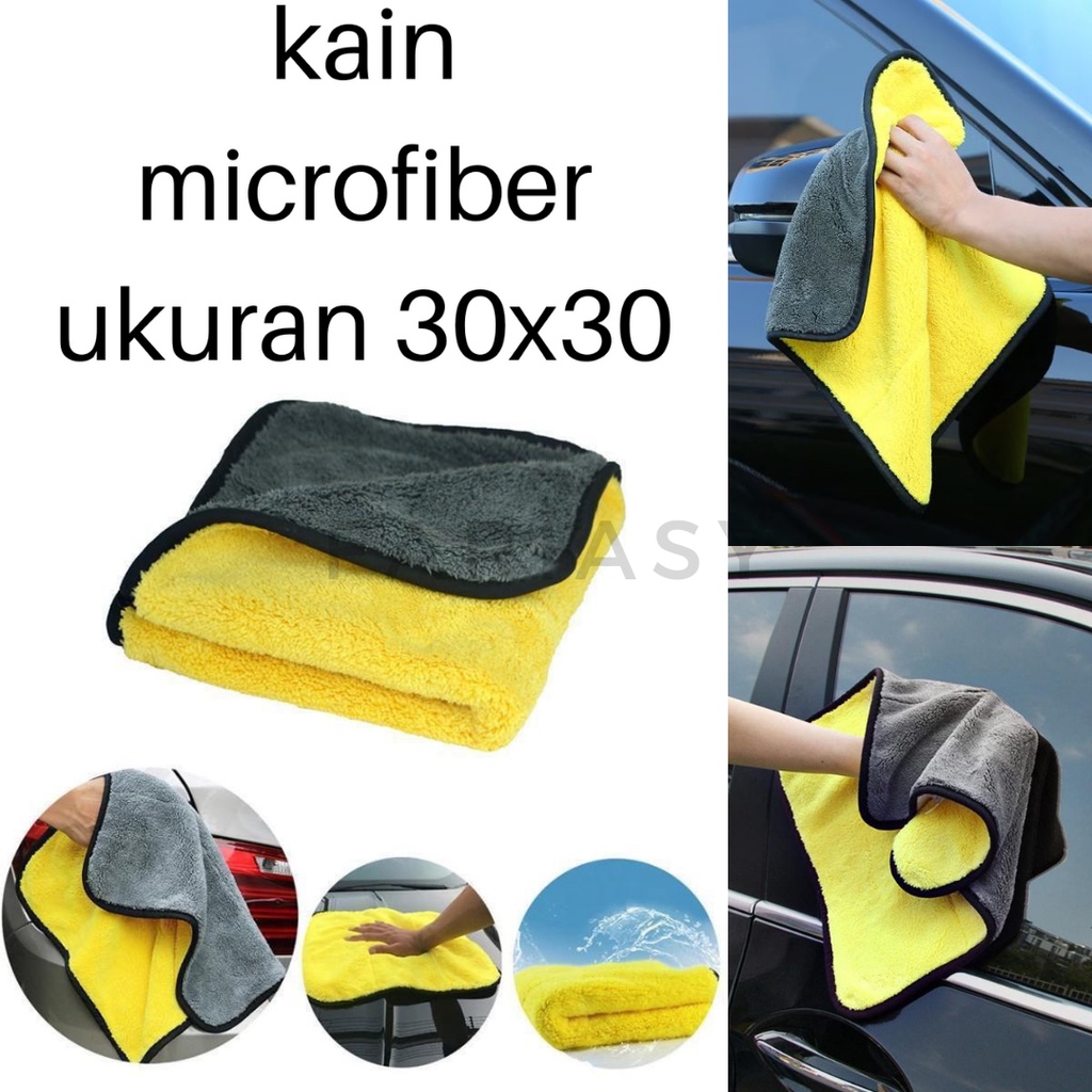 Kain Lap Microfiber 30x30 Serbaguna Super Tebal Halus Multifungsi Mobil dan Dapur pasarmurah