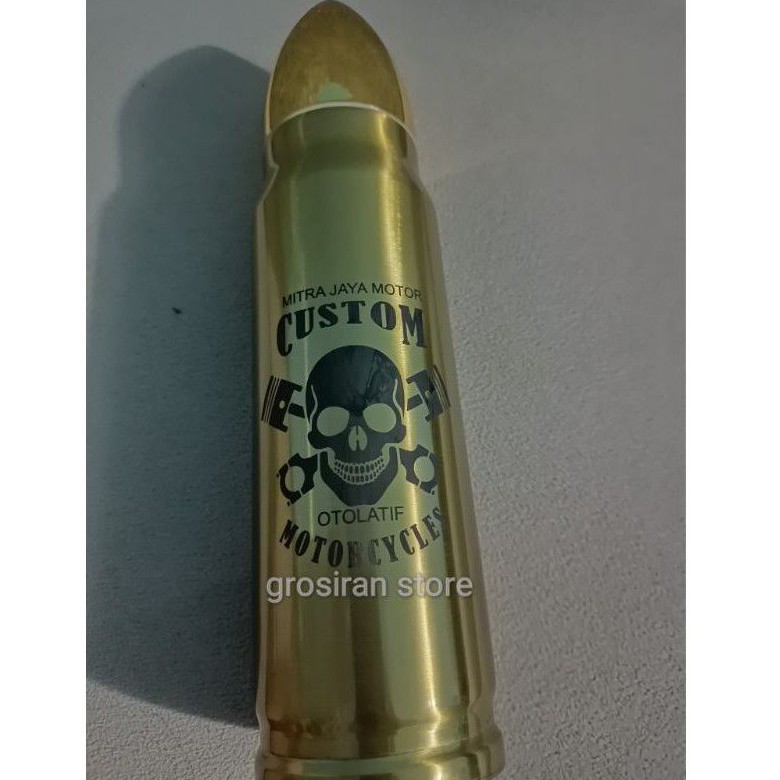 botol termos Tumbler peluru gold Custom motorcycle bisa pake nama sendiri