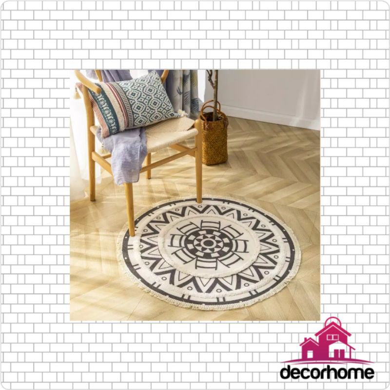 Rug Karpet Bohemian Bulat 3D Tufted Import B073