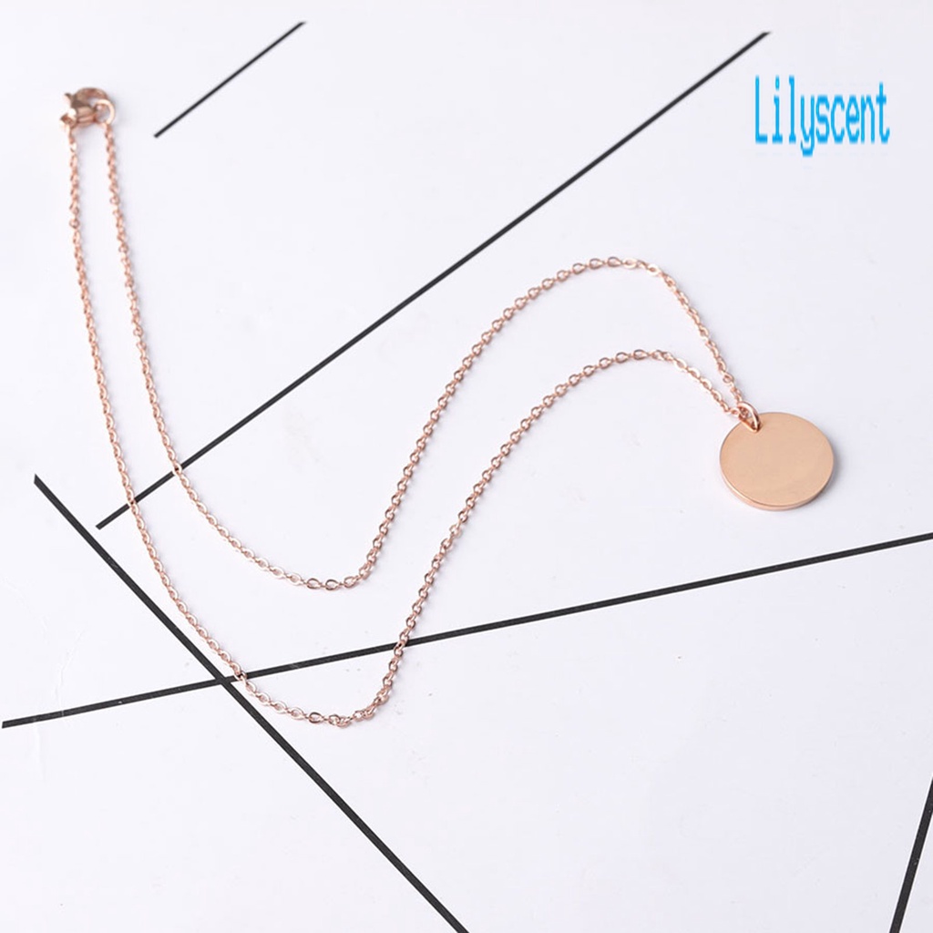 Kalung Liontin Bulat Permukaan Halus Luster Terang Untuk Unisex