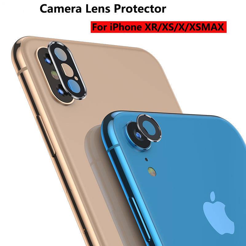 Case Pelindung Lensa Kamera Belakang Bahan Metal Dan Tempered Glass Untuk iPhone X XS Max XR