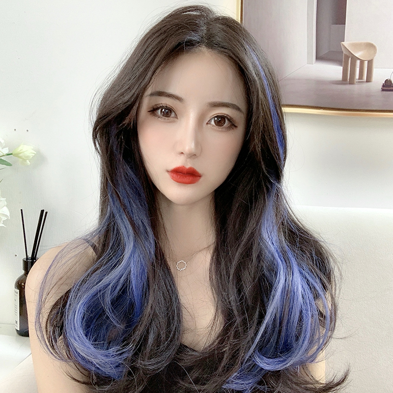 We Flower Multicolor 55cm Long Curly Clip Hair Extension Wig Korean Fashion Hairpiece