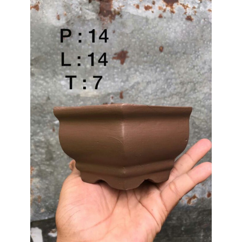 POT BONSAI MAME SEGI ENAM TERBUAT DARI SEMEN(Bukan fiber / kramik)