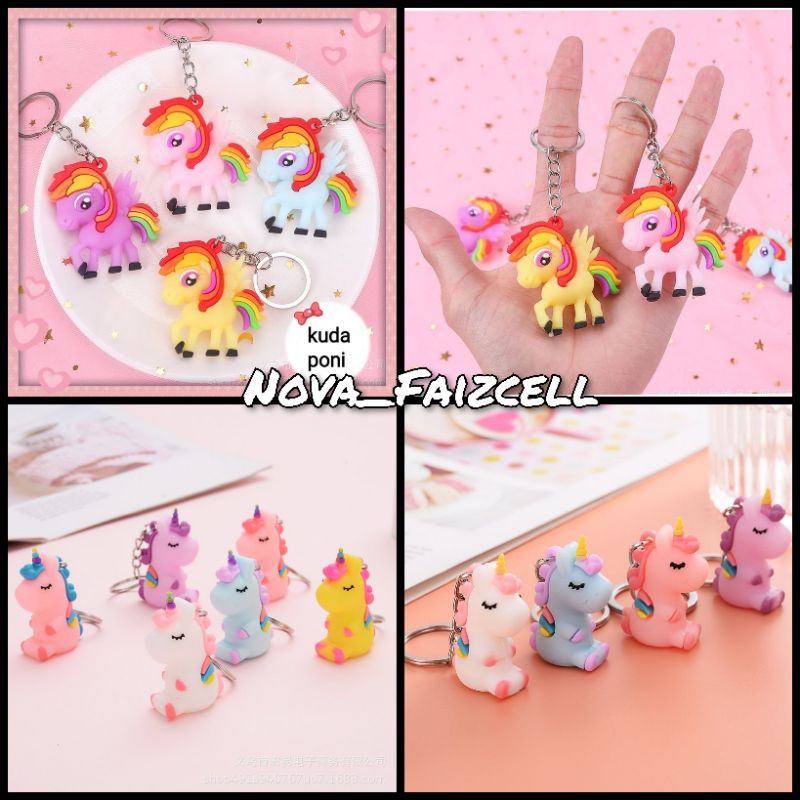 Gantungan Kunci / Key Chain Kuda Poni dan Unicorn Import Lucu