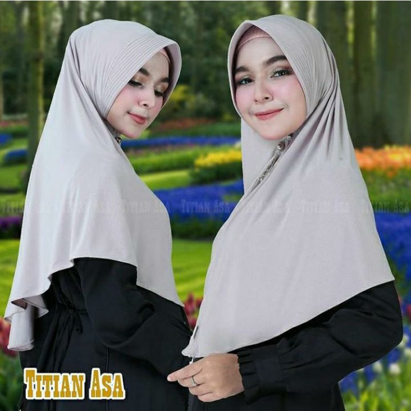 Hijab syari, Bergo jersey size L polos Titian Asa Original