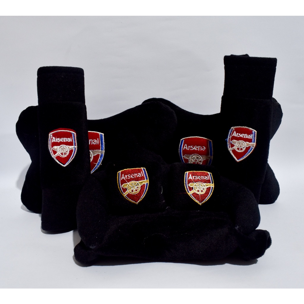 Bantal Mobil ARSENALL Hitam 3in1 Sandaran Leher Kepala Arsenall Hitam