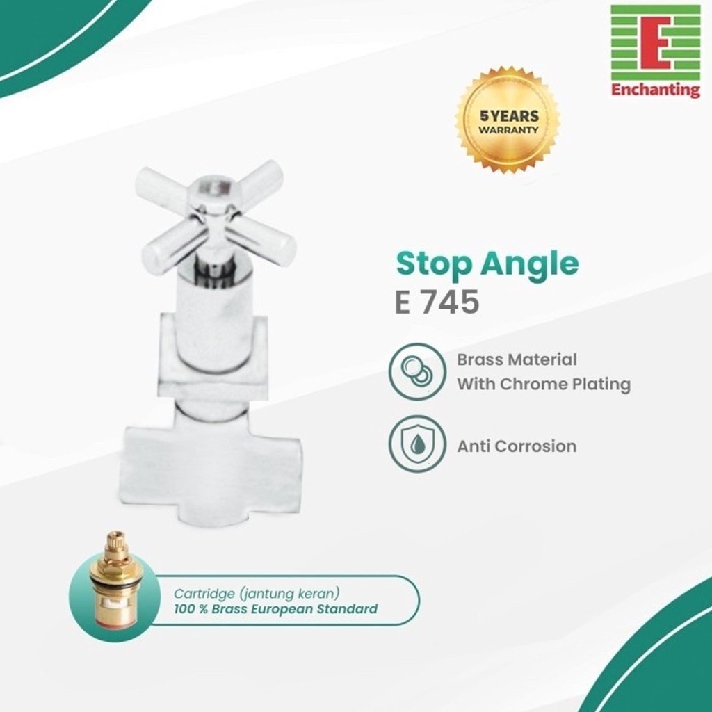 Kran Stop 1/2 Enchanting Stainless Steel Europe Enchanting E745