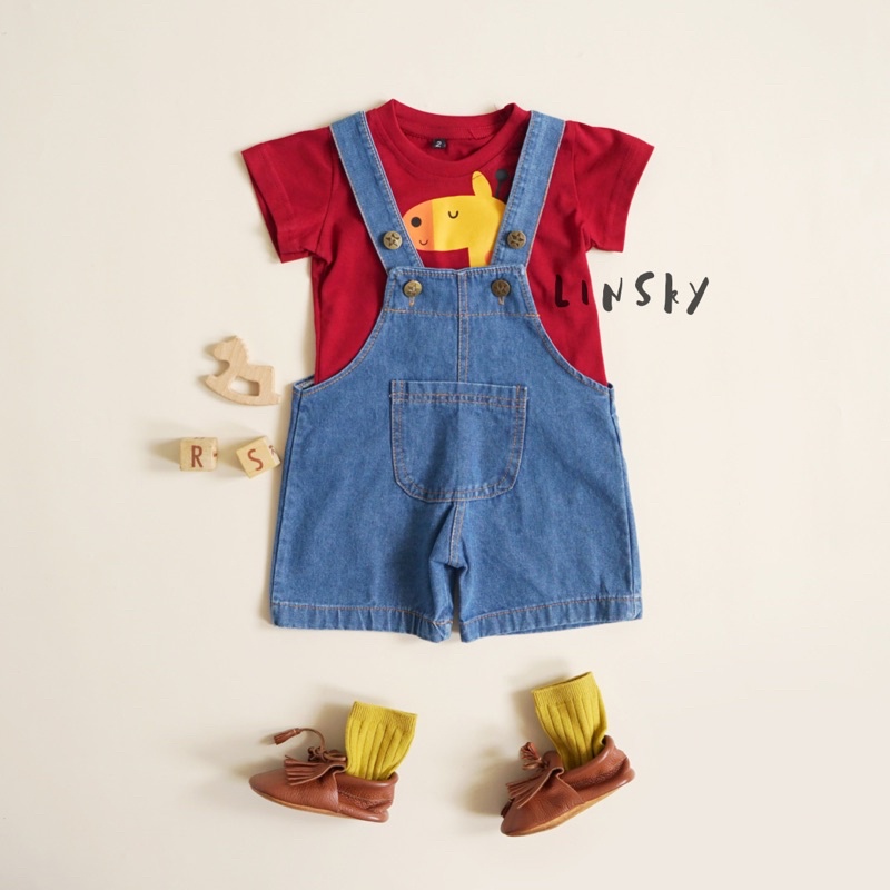 LINSKY BABY - Denim Overall Anak Unisex Jeans