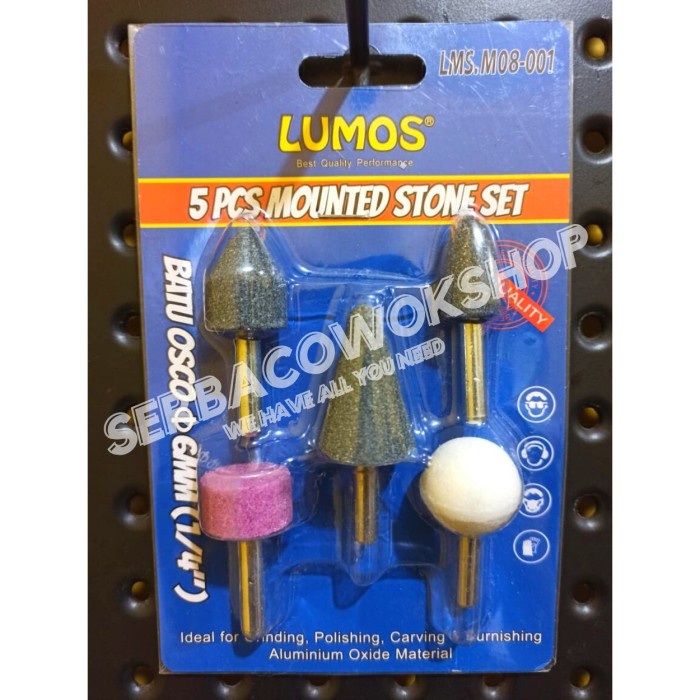 Lumos Mounted Stone 5 Pcs Batu Gerinda Mini Mata Bor Tuner - Batu Osco