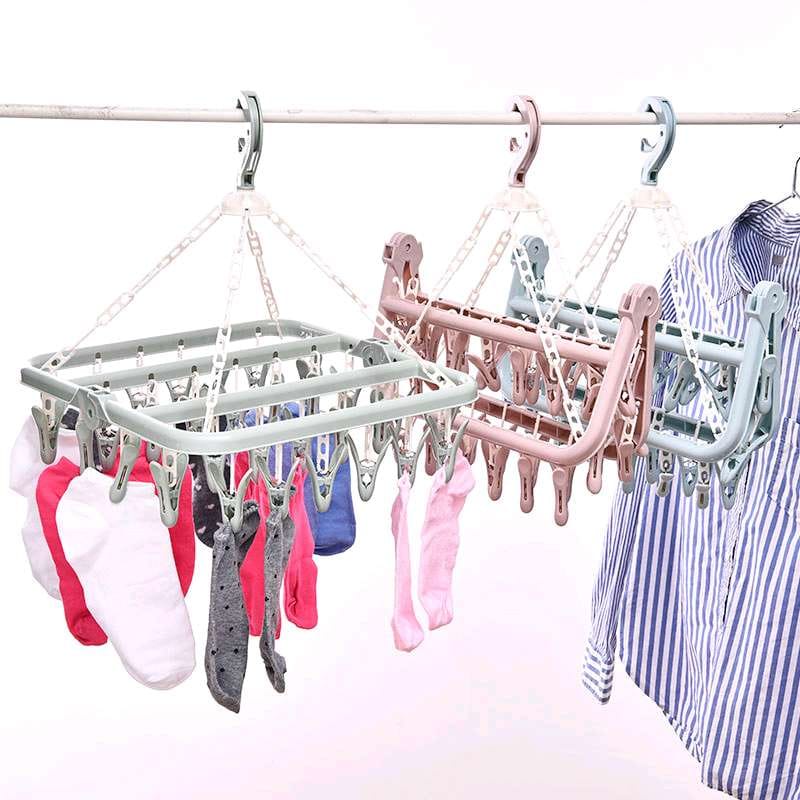 Hanger 32 jepit gantungan jemuran baju kaos kaki serbaguna laundry penjepit pakaian