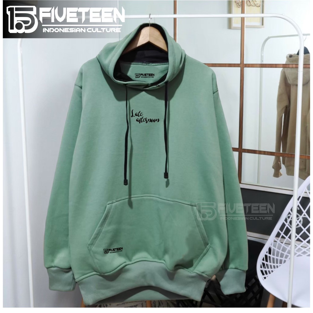 jaket hoodie pria distro keren tebal ori fifteen15 hoodie warna hijau mind LATE AFTERNOON hoodie pria distro original asli bandung sweater cowok ukuran jumbo xxl murah 15fifteen15 zipper premium pria jaket suwiter tulisan jomblo
