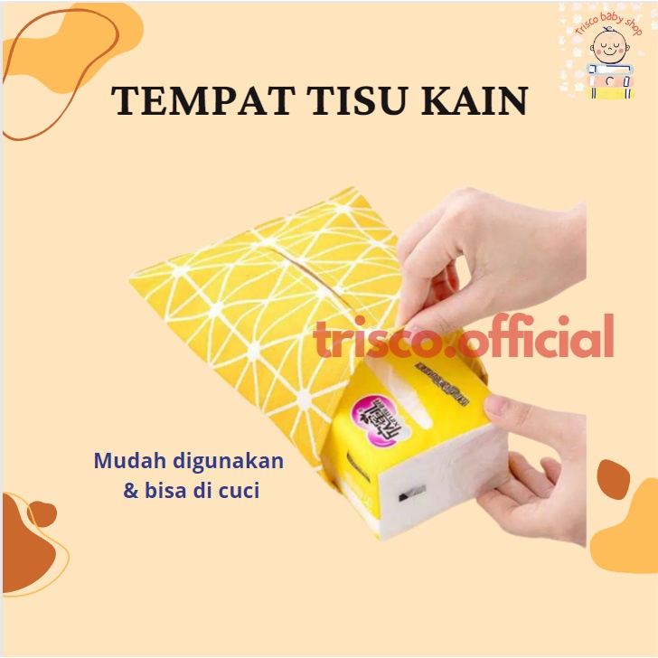 Tempat Tisu Kotak Tisu Kain Kanvas Cuci Ulang Besar