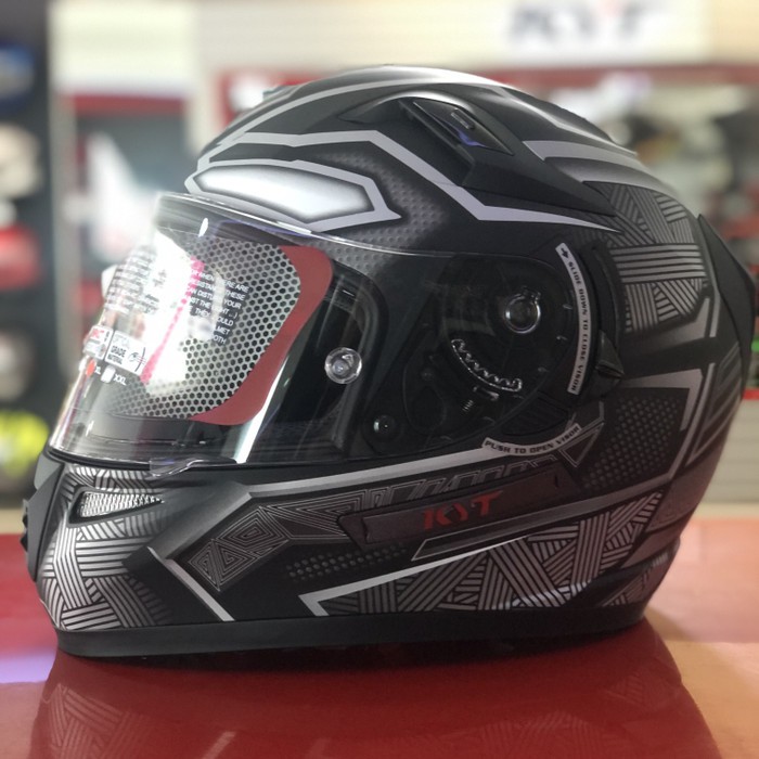 KYT K2 Rider Flat Pinlock Black Panther #1 Black Doff Silver