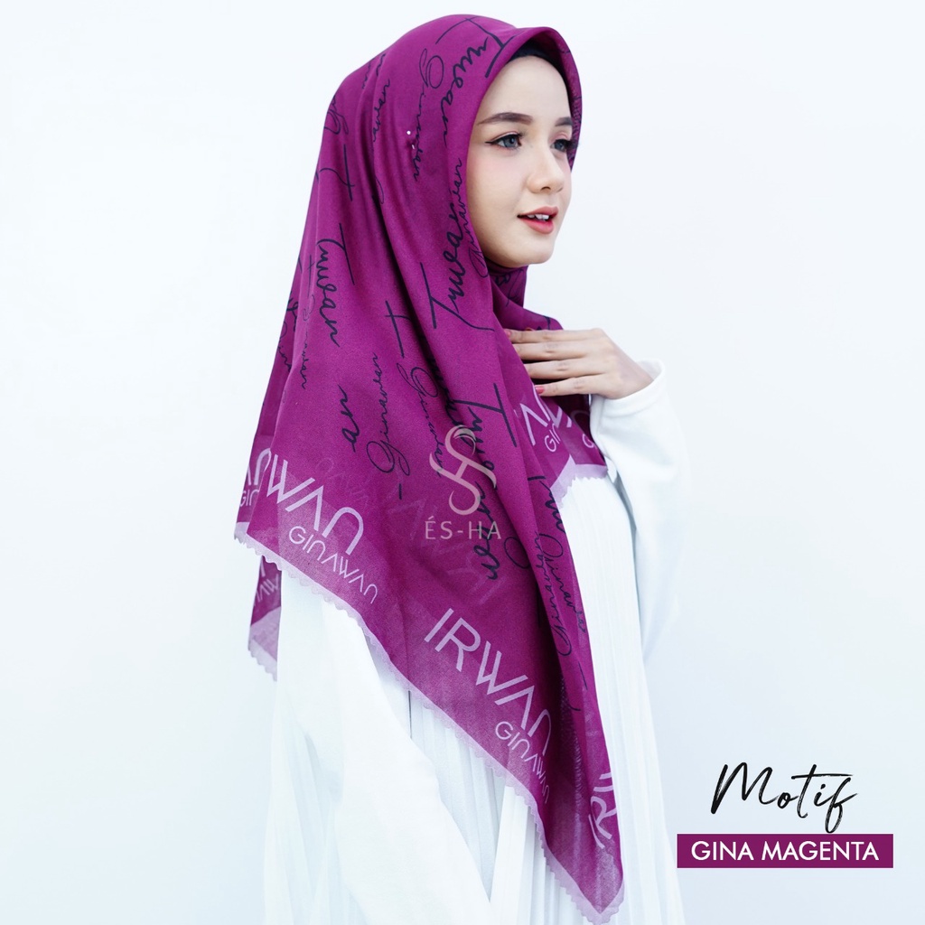 (PART 1) Series Hijab Motif Voal / Segiempat Motif Voal Premium Exclusive-GINA MAGENTA