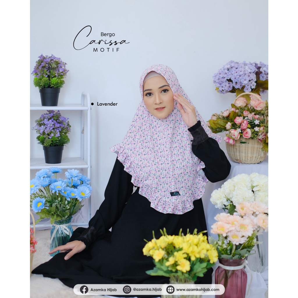 Carissa Hijab Jersey Jilbab Instan Motif Cantik & Simpel Model Terbaru Original Azamka