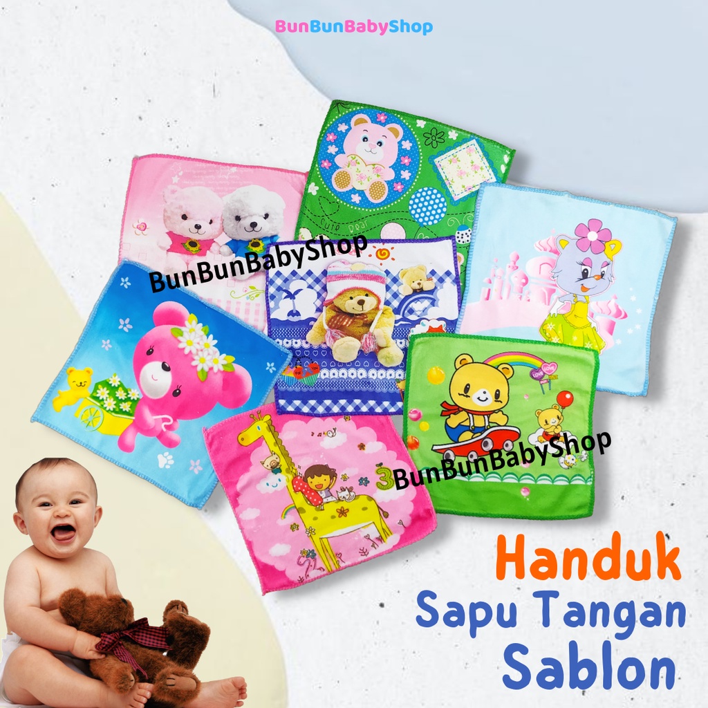 Handuk Sapu Tangan Baby Mini Murah Karakter Unisex Perlengkapan New Born Perlengkapan Traveling Bunbunbabysop