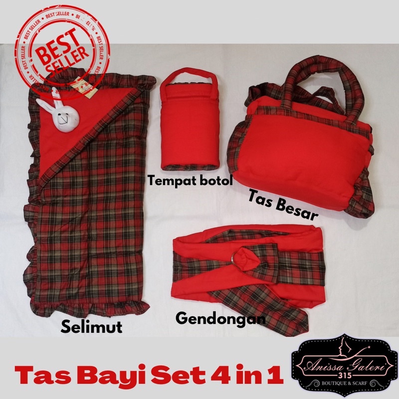 Perlengkapan Bayi/ Tas Set Gendongan dan Selimut 4 in 1