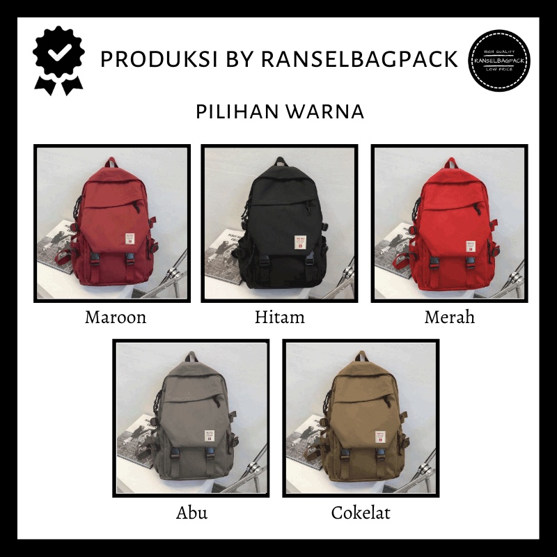 COD TAS RANSEL PRIA&amp;WANITA POLOS TAS SEKOLAH KEKINIAN