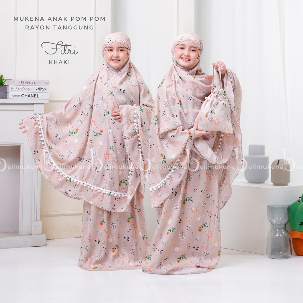 Mukena Anak Pom Pom Rayon Tanggung Fitri