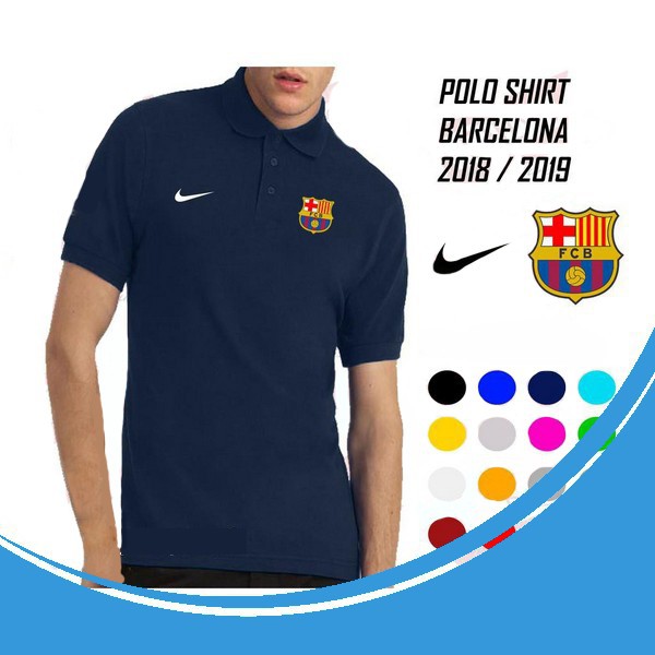 Kaos Polo Shirt Pria Barca Barcelona Baju Bola Kerah Kualitas Terbaik