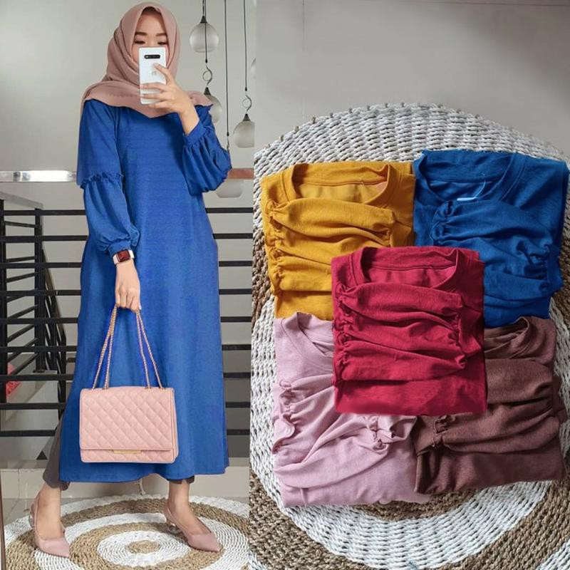 Celly Long  Jumbo Navy [Gamis 0152] UAD Baju Gamis Wanita Terbaru