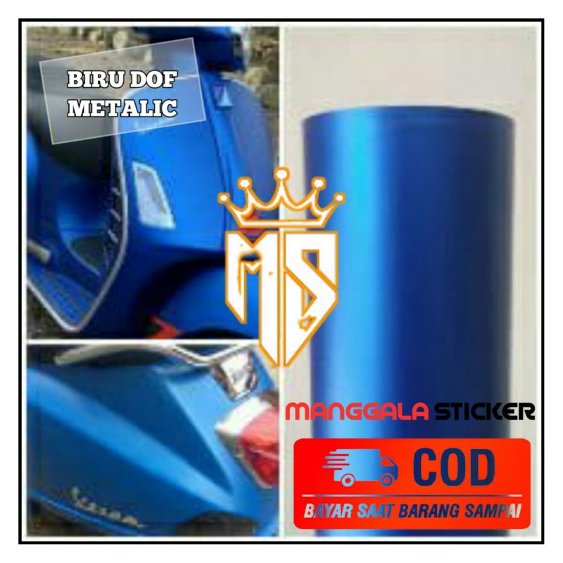 STICKER SKOTLET MOTOR BIRU DOF METALIK SKOTLET BIRU METALIK CHROME BAHAN SUPER LENTUR  UNTUK MOTOR D